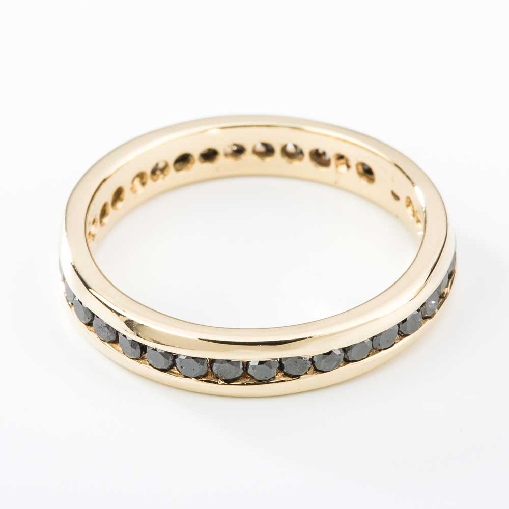 Diamond Eternity Band | Yellow Gold Black Diamond Eternity Band