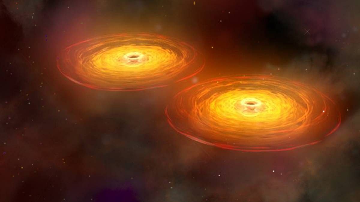 Two giant black holes found locked in cosmic waltz. When they merge, space & time will shake
