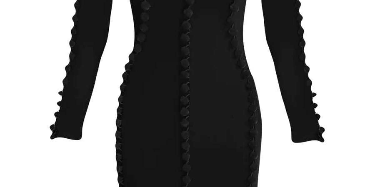 Embrace Elegance with a Black Pom Pom Dress