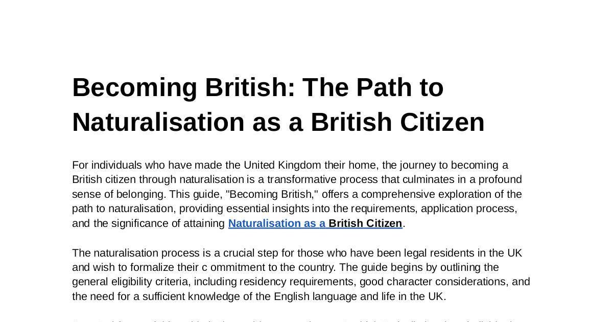 Naturalisation as a British Citizen.pptx | DocHub