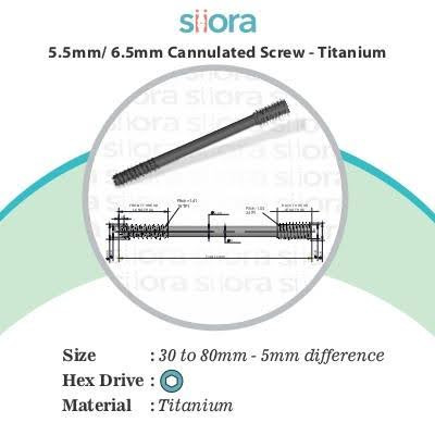 5.5mm/6mm Cannulated Screw – Titanium Profile Picture