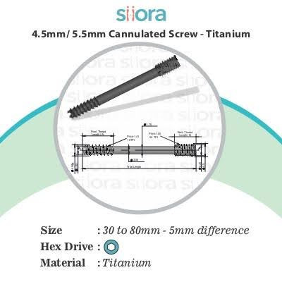 4.5/5.5 mm Cannulated Screw – Titanium Profile Picture