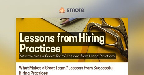 Lessons from Hiring Practices | Smore Newsletters