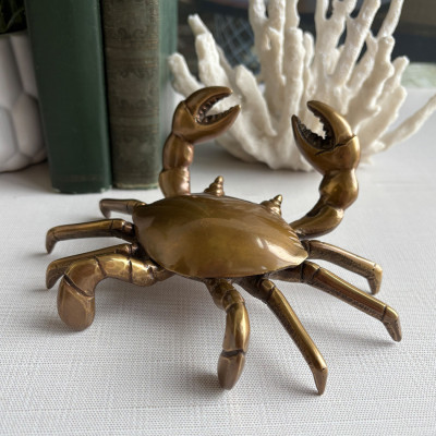 6″ Antiqued Brass Dungeness Crab Paper Weight Profile Picture