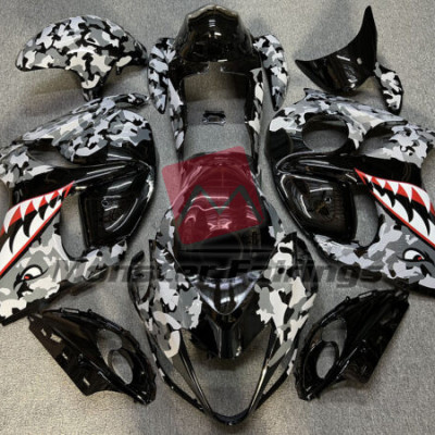 Gloss Black & Gray Shark – Suzuki GSXR 1300 08-20 Fairings Profile Picture