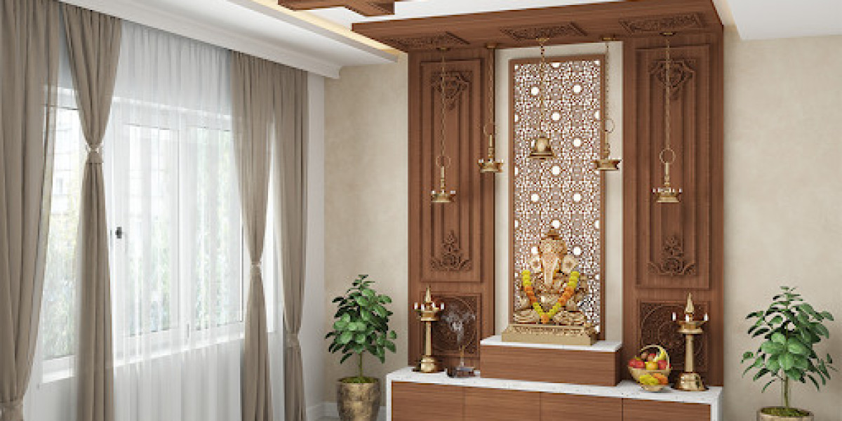 Experience Divine Elegance with 3D Corian Mandir Designs