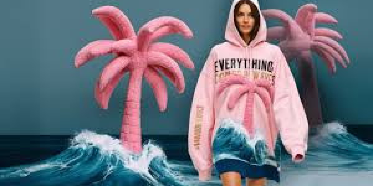 Pink Palm Puff Hoodie Clothing for Every Season