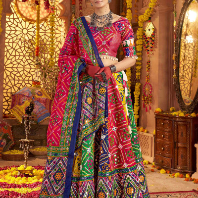 Stunning Multi-Color Foil Work Cotton Navratri Wear Lehenga Choli With Dupatta Profile Picture