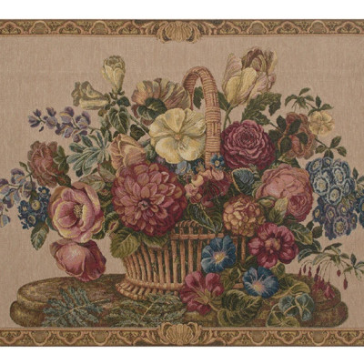 Flower Basket on Cream Chenille Italian Tapestry Profile Picture